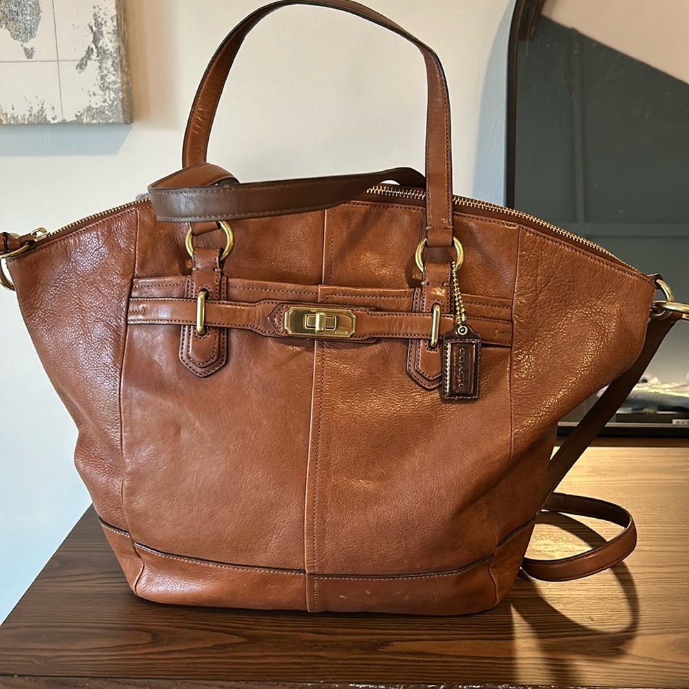 Coach brown leather purse